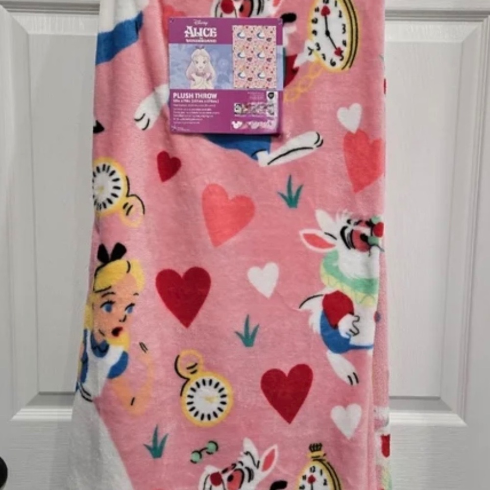 Disney Pink Alice in Wonderland Plush Blanket